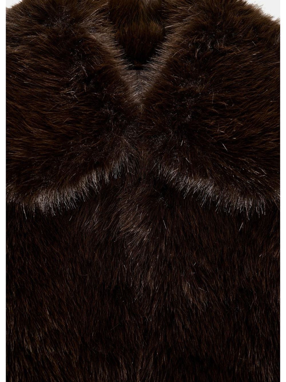 ZARA SHORT FAUX FUR LAPEL COLLAR COAT JACKET BROWN 6318/285 WINTER SKI - Picture 11 of 12